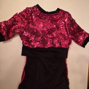 Girls Layla’s Sequin Dance Costume SC (Small Child 6-7) – Pink & Black Hip Hop